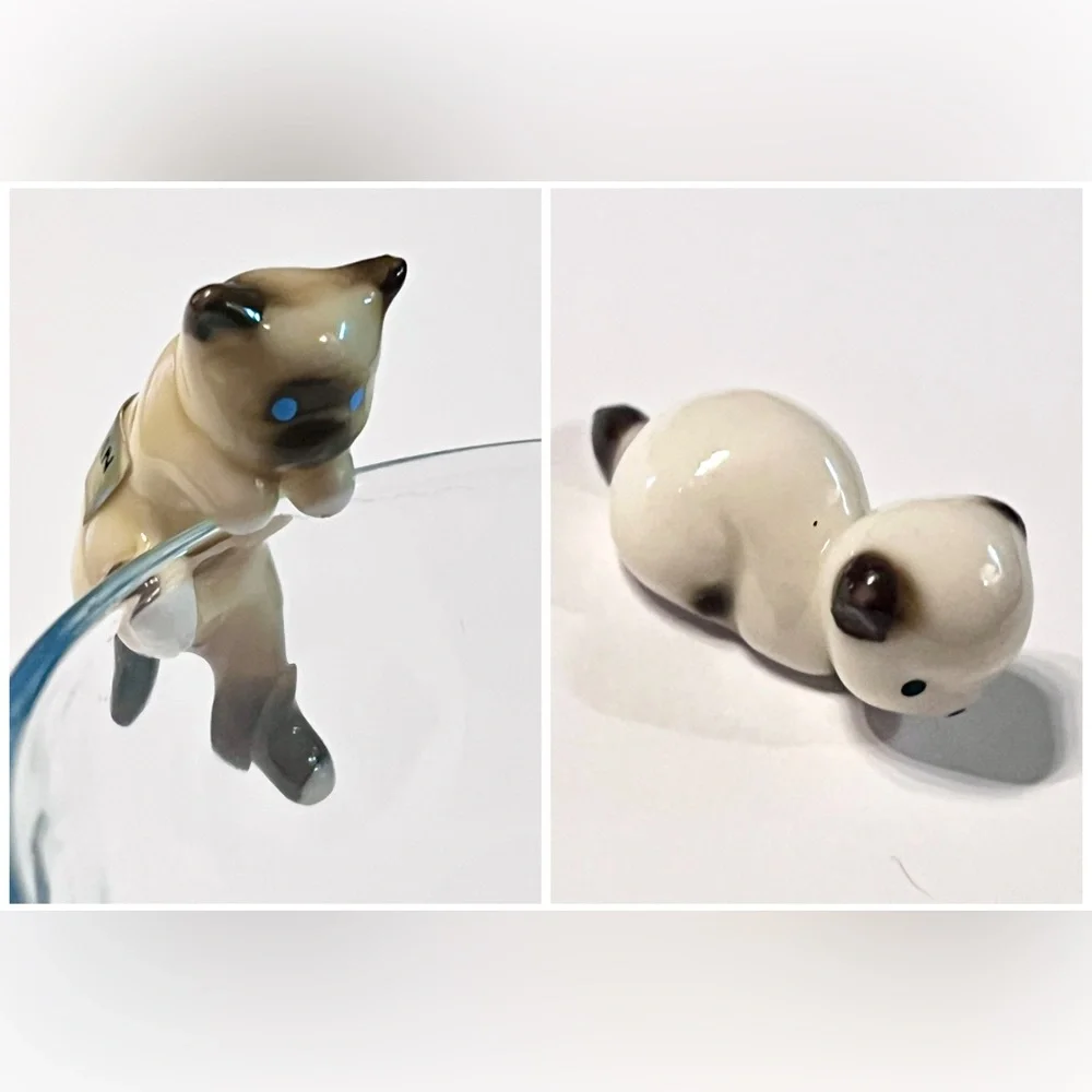 ๐ HP! ๐ VINTAGE 70โs Set of 2 Miniature Kitten Figurines - Picture 1 of 14